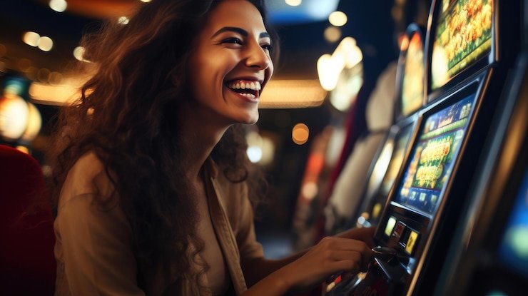 Pengguna membaca informasi 7winbet di ponsel